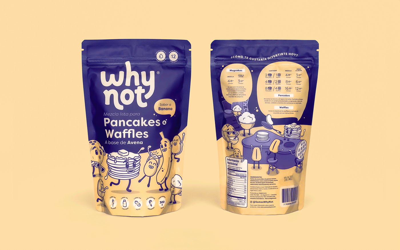 brand identity cartoon design doodle graphic design  ILLUSTRATION  Packaging pancakes visual identity waffle