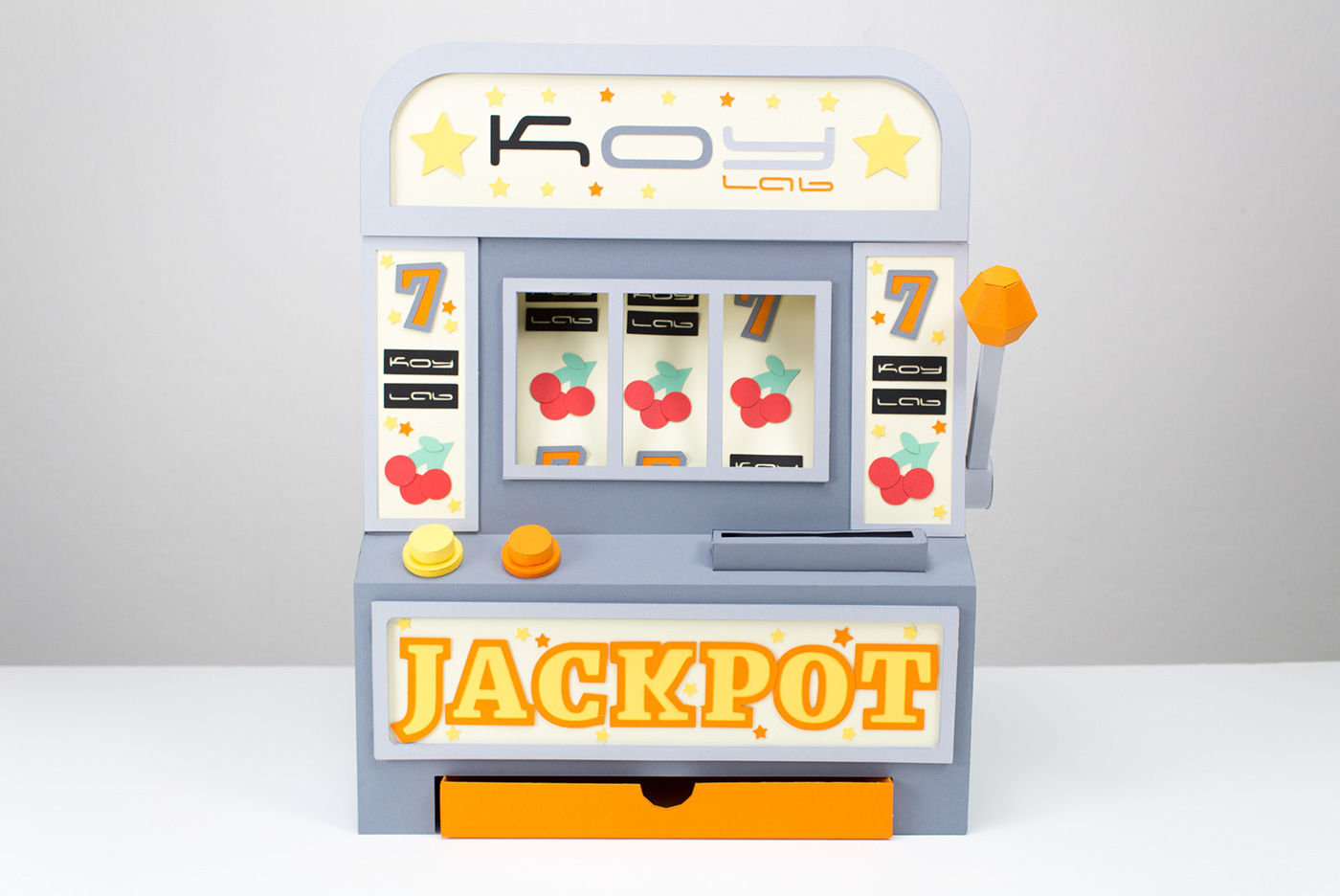 slotmachine slot machine Vegas papercraft paper orange Album voucher box interaction koy lab