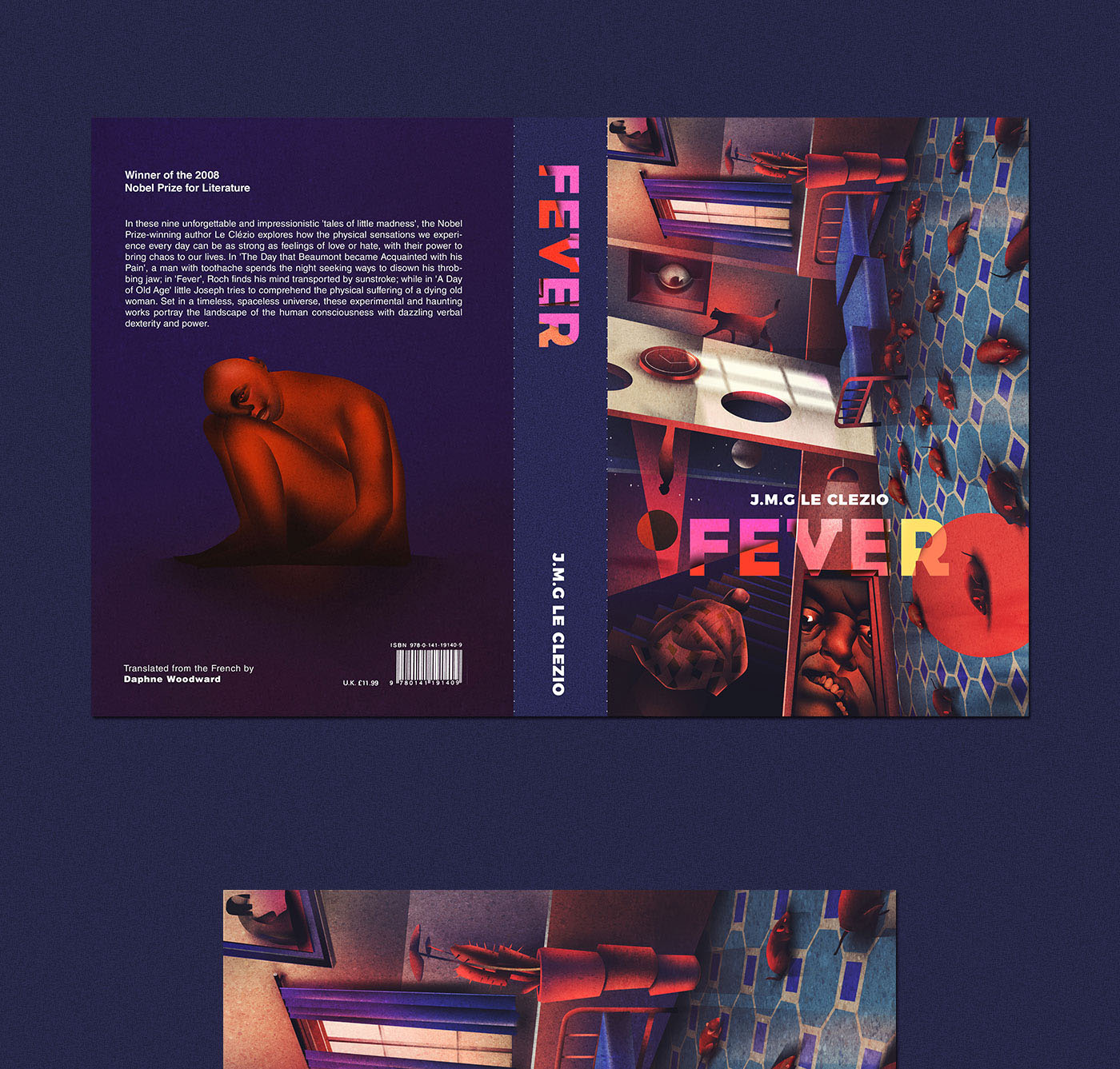 ILLUSTRATION  book cover fever distortion spaces illusion nausea stroke dream