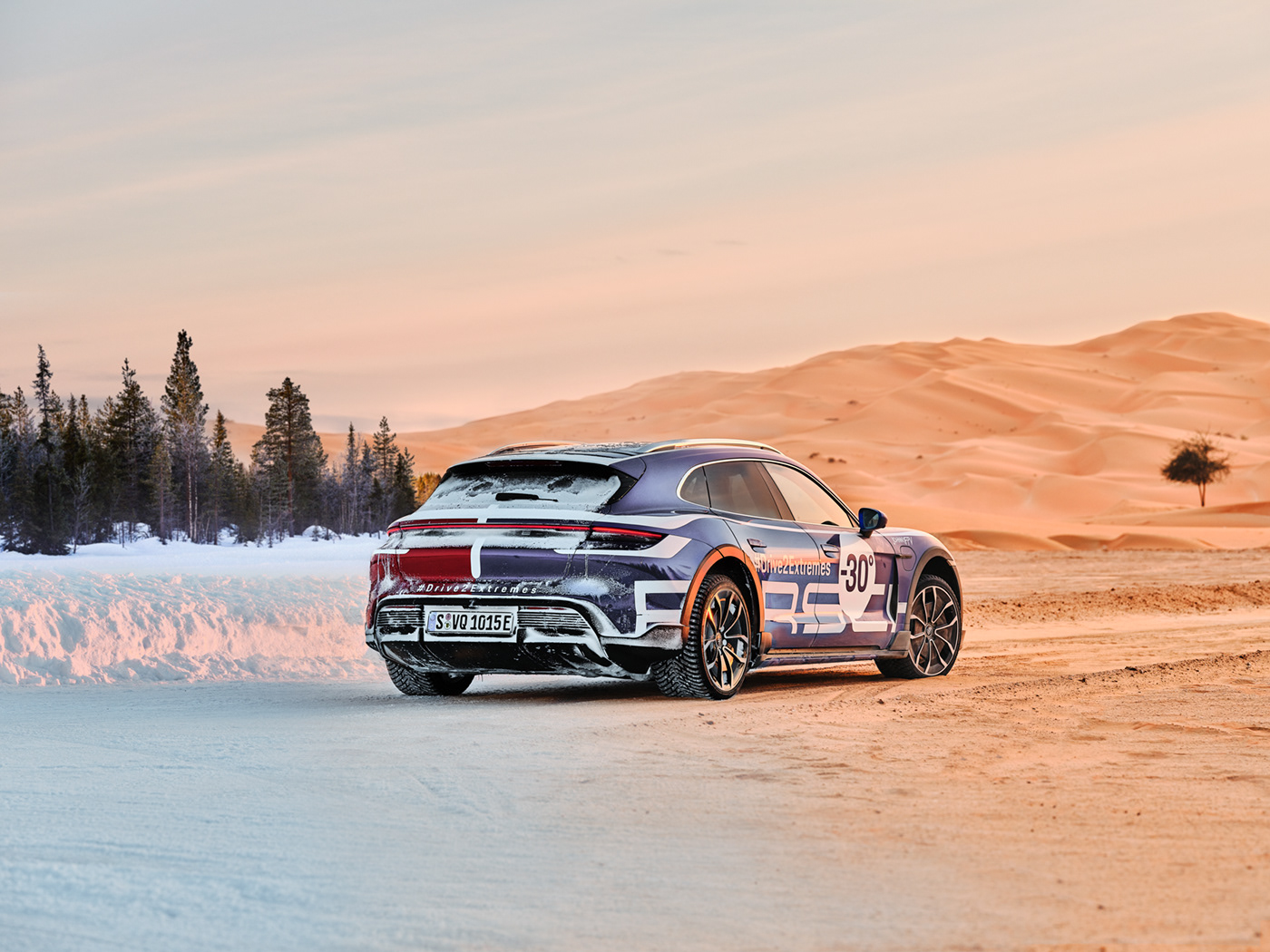 Automotive Photography car photography desert Editing  multiple exposure Porsche retouching  Sportscar Taycan