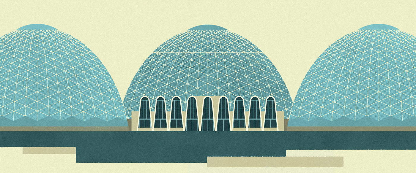 architecture buildings endangered ILLUSTRATION  united states america houses farm school domes