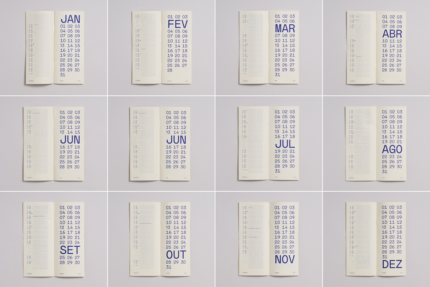 #book #calendar #GRID #layout #print #typography Booklet brochure modernism self-initiated