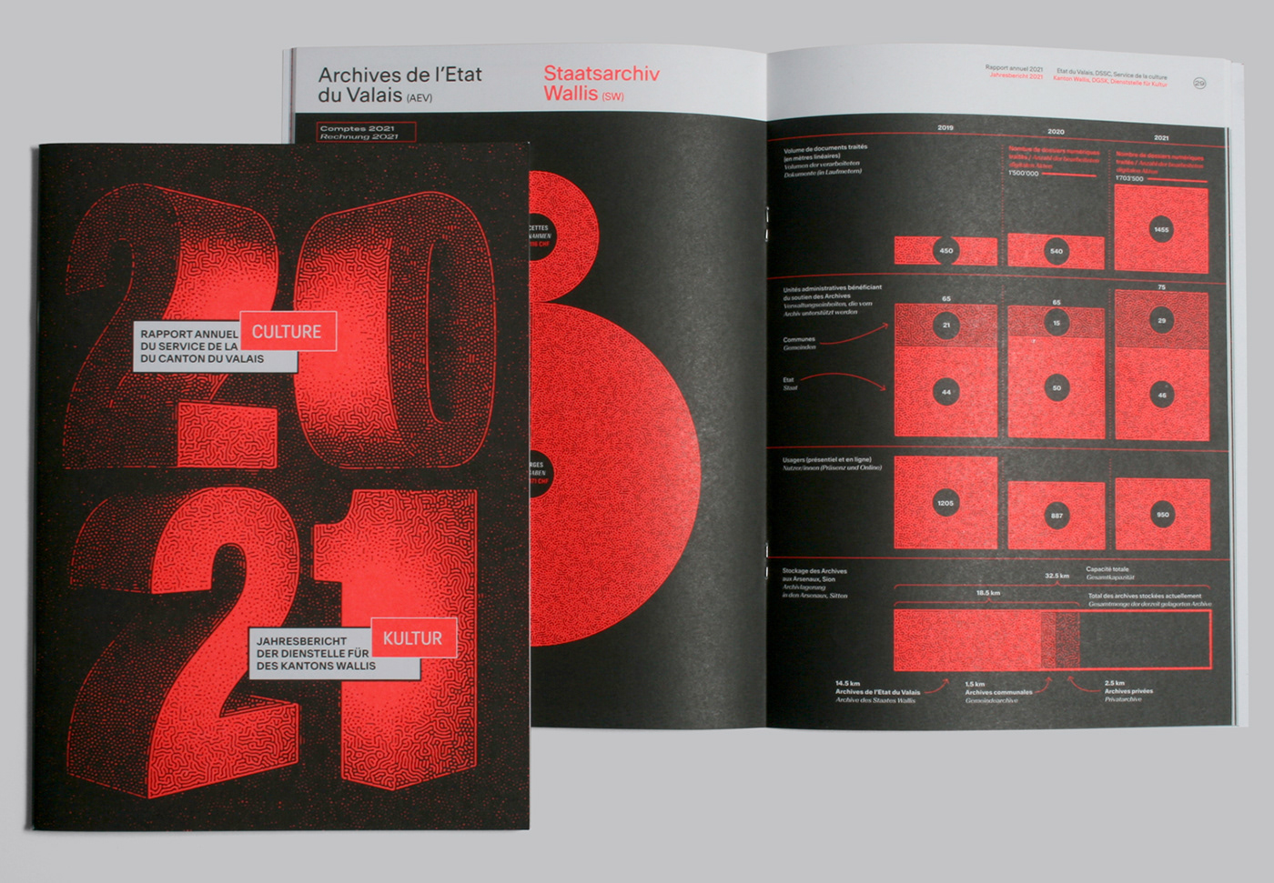 annual report fluo infographic pantone pattern swiss design