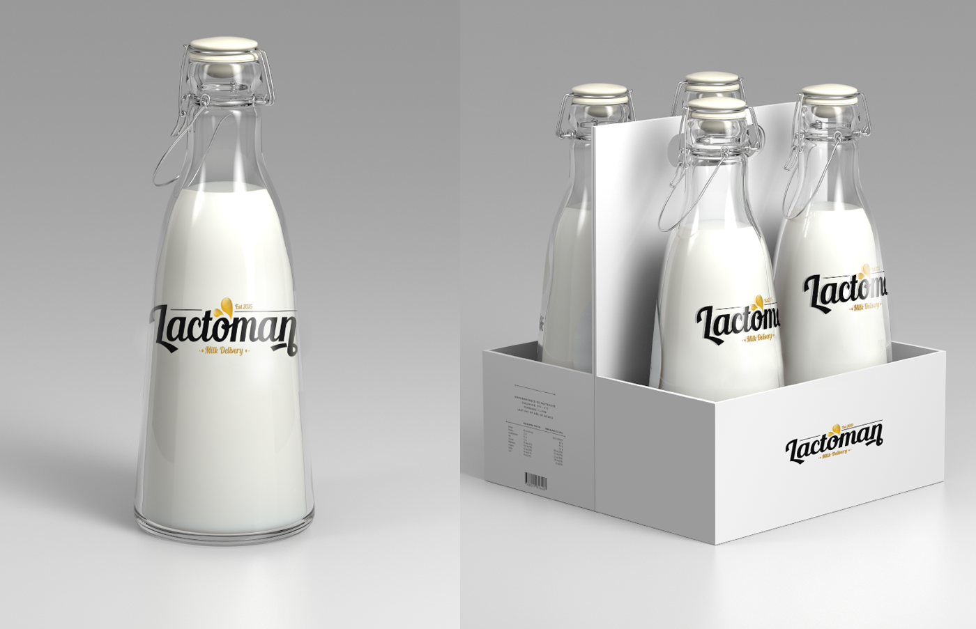 logo brand identity lactoman milk milkman businesscard clean Mockup logodesign