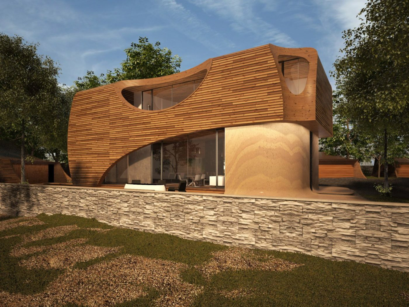 architecture visualization визуализация дом у моря проект дома  резеденция