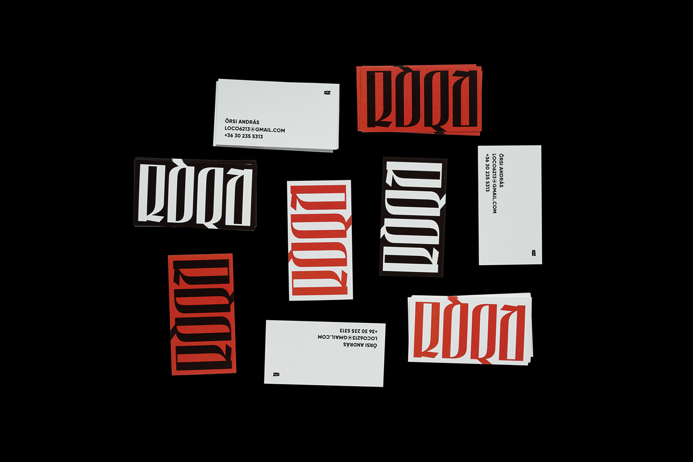 logo branding  FOX geometric minimal ambigram music dj business card typography  