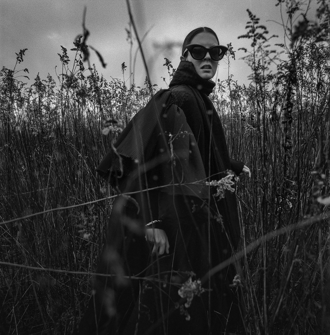 analog black and white editorial Fashion  film photography Hasselblad model monochrome Photography  portrait