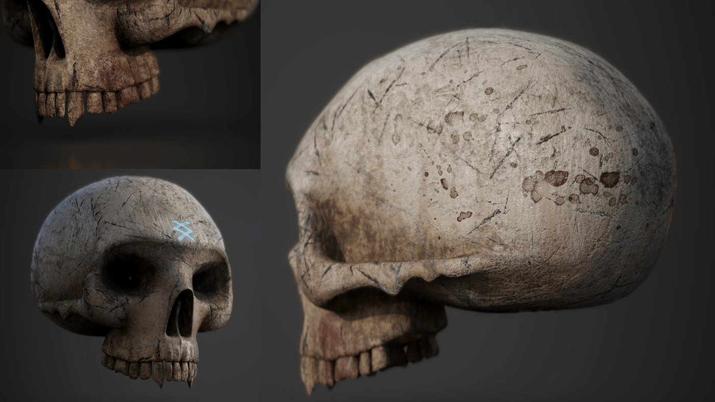 skull viking axe blender Substance Painter animation  game gamedesign UI/UX product design 