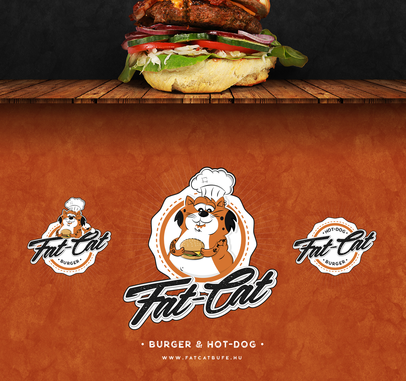 fat cat burger  hot dog rebranding on Behance