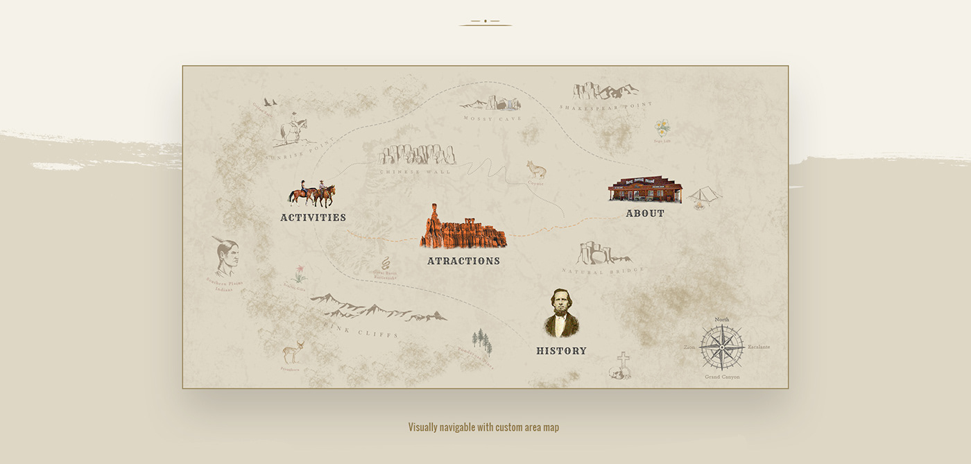 Website Website Design thematic Thematic Website western design Western Website cowboy website camping hotel bryce canyon