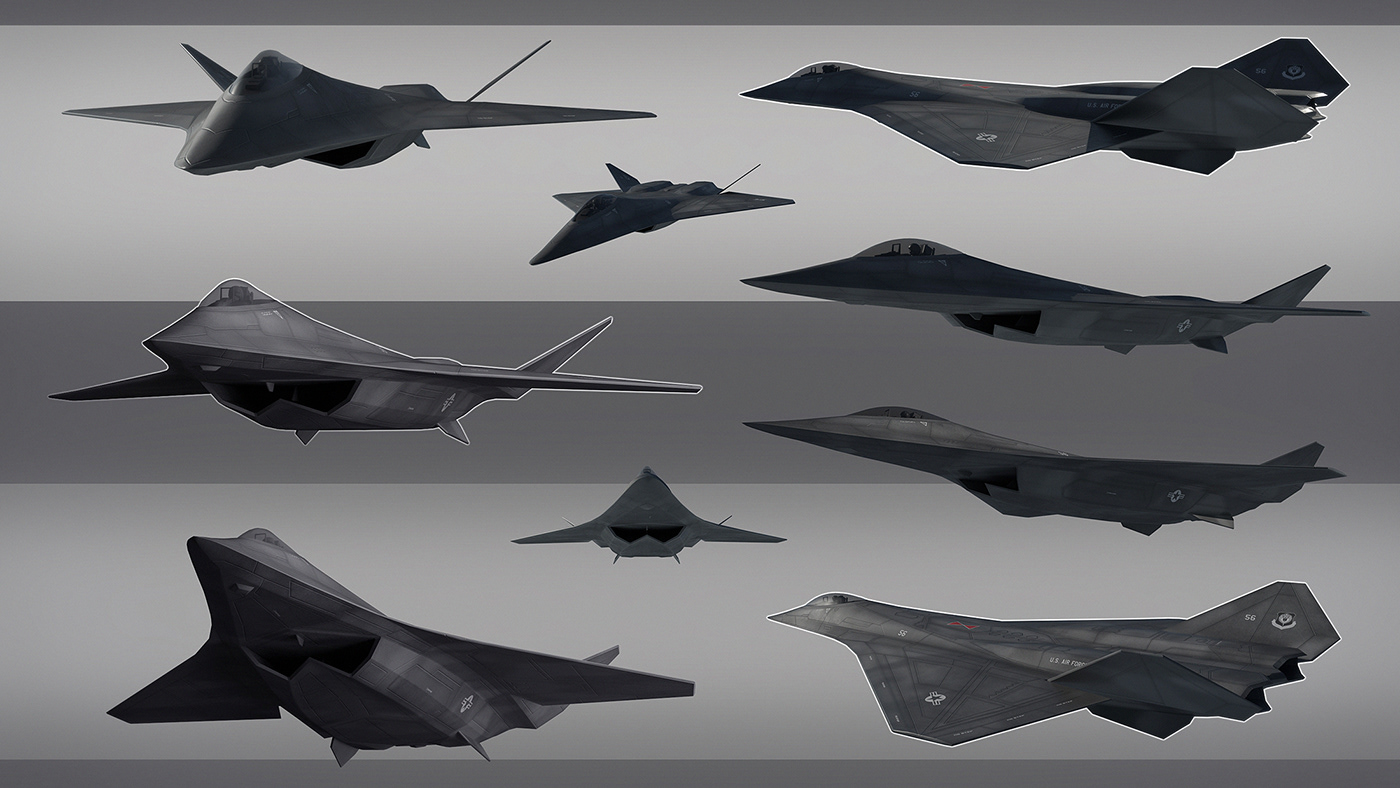 Aircraft airforce concept design Military NEXTGEN stealth tactical Vehicle Weapon