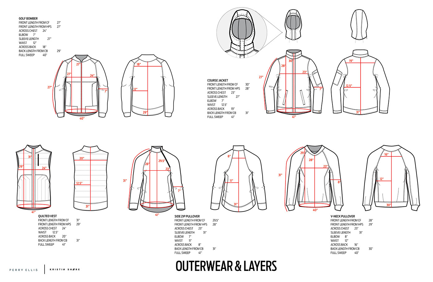 golf Active Menswear Perry Ellis pery ellis Fashion  fashion design technical drawing