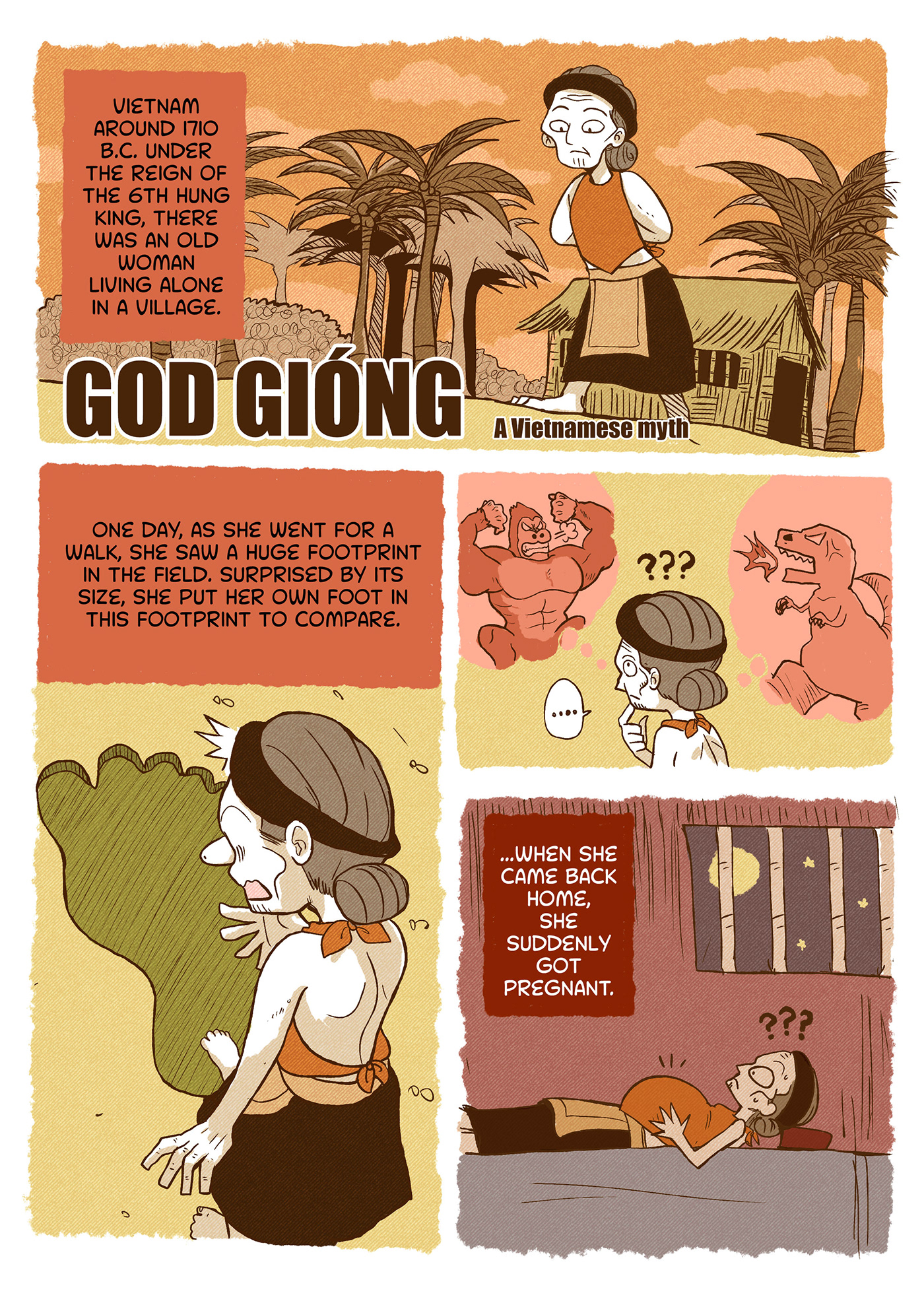 cartoon Character design  comic comic art Graphic Novel ILLUSTRATION  myth thanh Giong vietnam Vietnamese myth