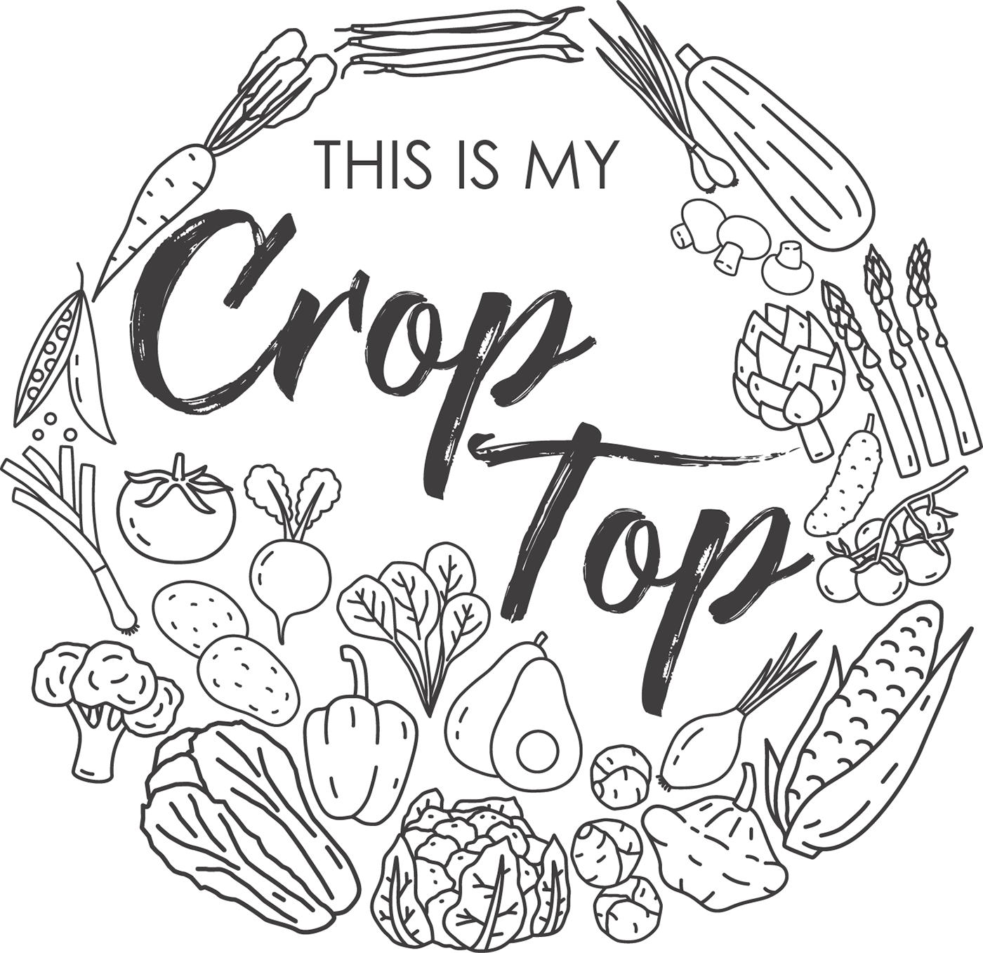 croptop graphic tshirt design mockcroptop Mockup puns Tshirt Design tshirtmockup vegetables