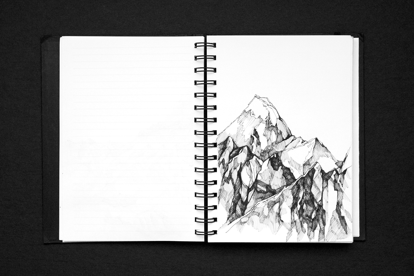 mountains sketchbook sketch ILLUSTRATION  ink Drawing 