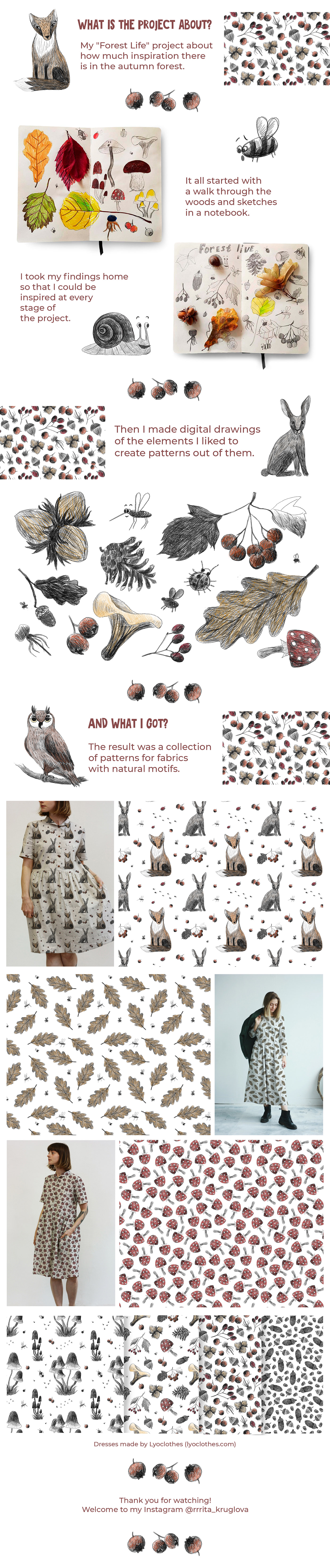 ILLUSTRATION  textile design  digital illustration pattern Nature forest graphic design