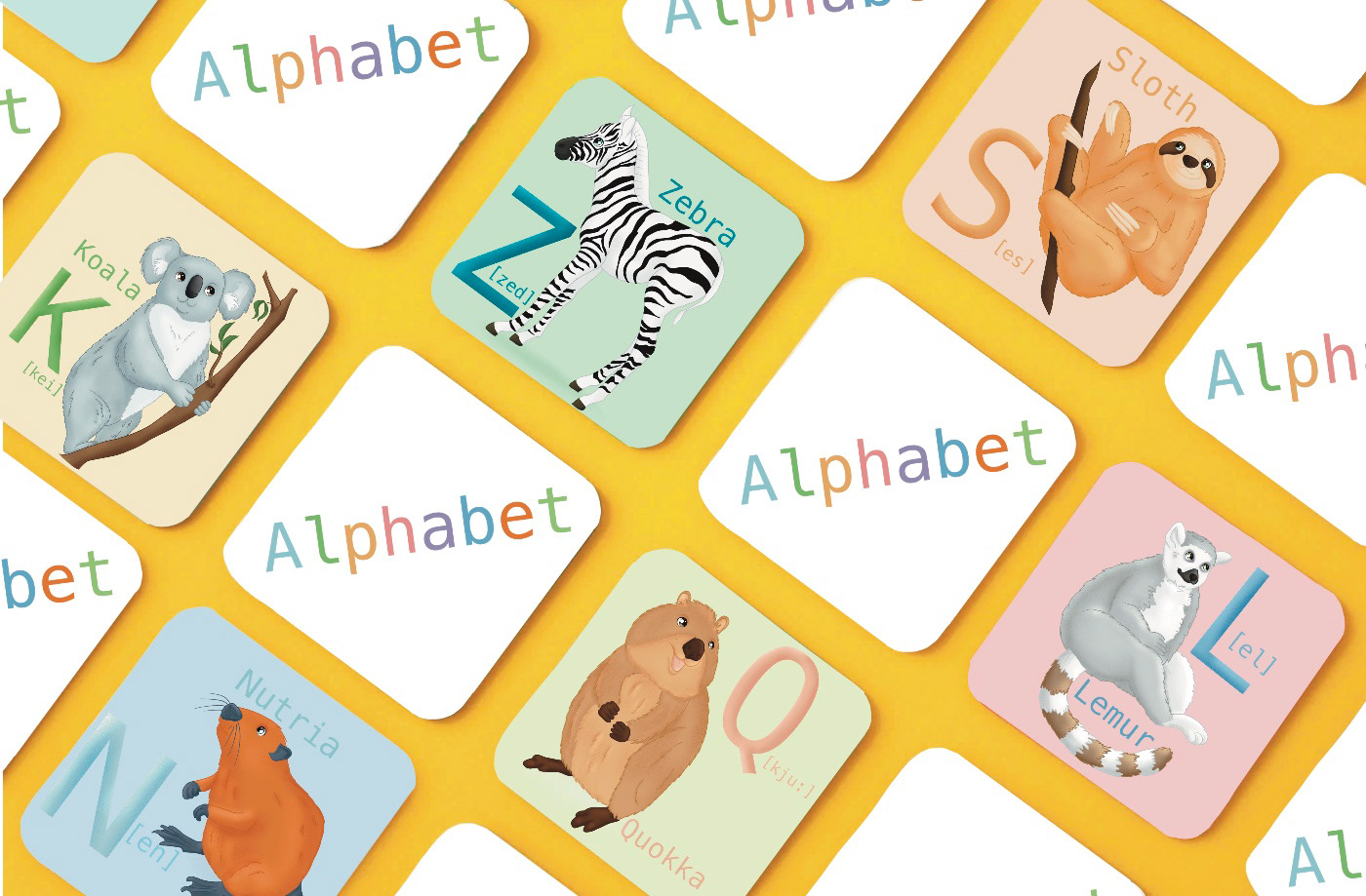 alphabet animals Character design  children children illustration Digital Art  digital illustration ILLUSTRATION  kids Procreate