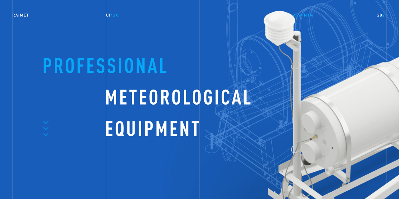 3D equipment industry meteorological moution UI ux Web Webdesign