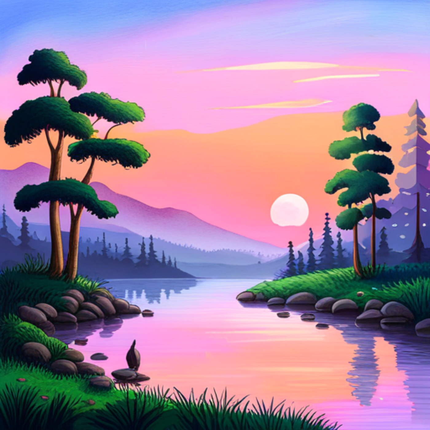 dreamy dreams dreamland imagination stunning Beautiful sunset Sunrise colorful vibrant vivid Digital Art  artwork gorgeous lake Lakeside lakefront Landscape waterscape