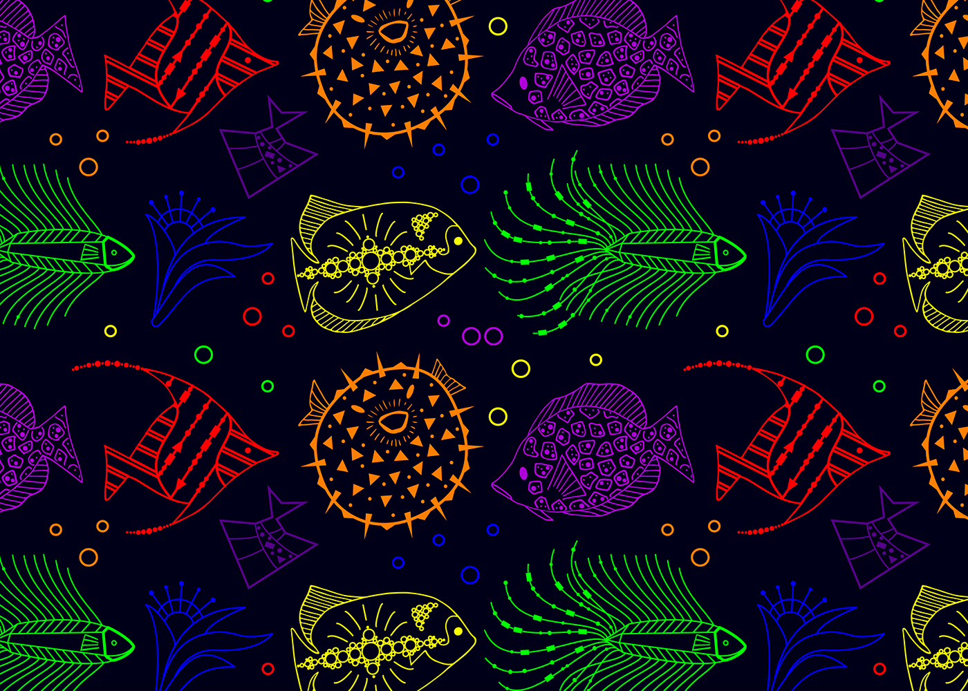 animal art design Fashion  fauna fish graphicart Ocean pattern water
