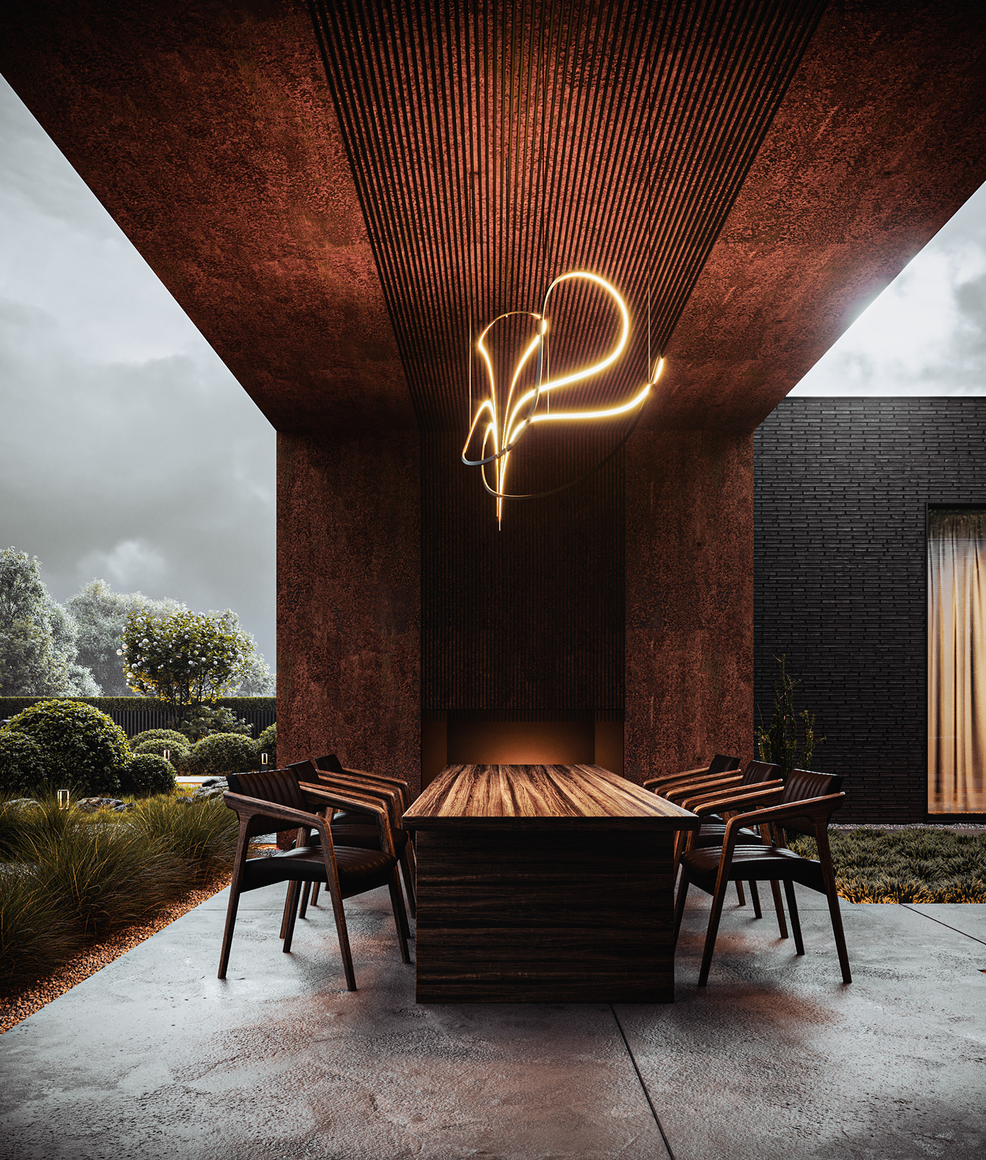 3dsmax architecture brick corona CoronaRender  house luxery Render visualization