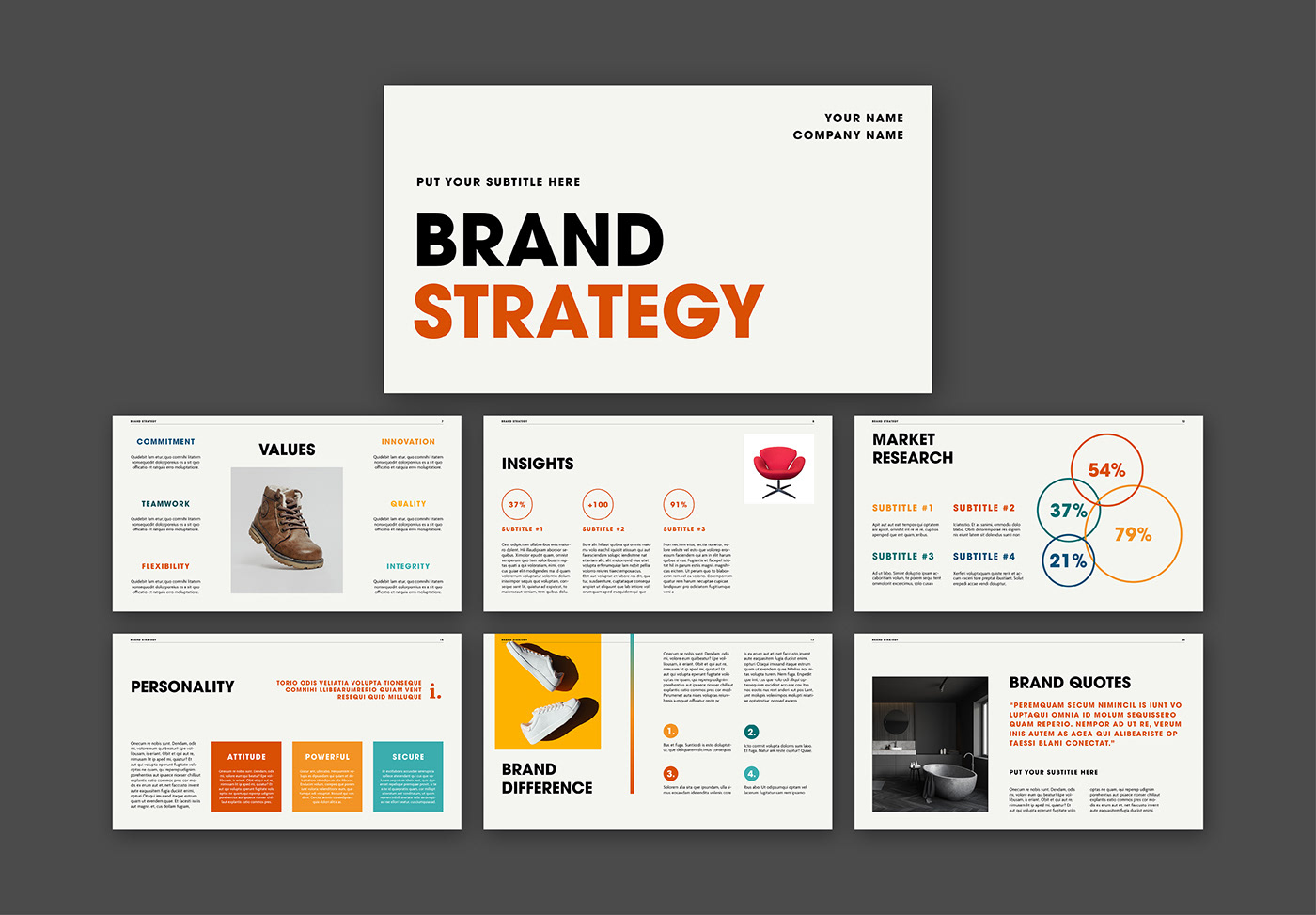 template presentation brand strategy digital marketing   Advertising  visual identity pitch deck