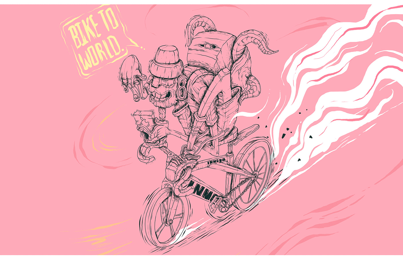 BIKE FOR THE world. innova El Ilustrador ilustrador ilustracion ilustración digital Marlowe Bike bicicleta