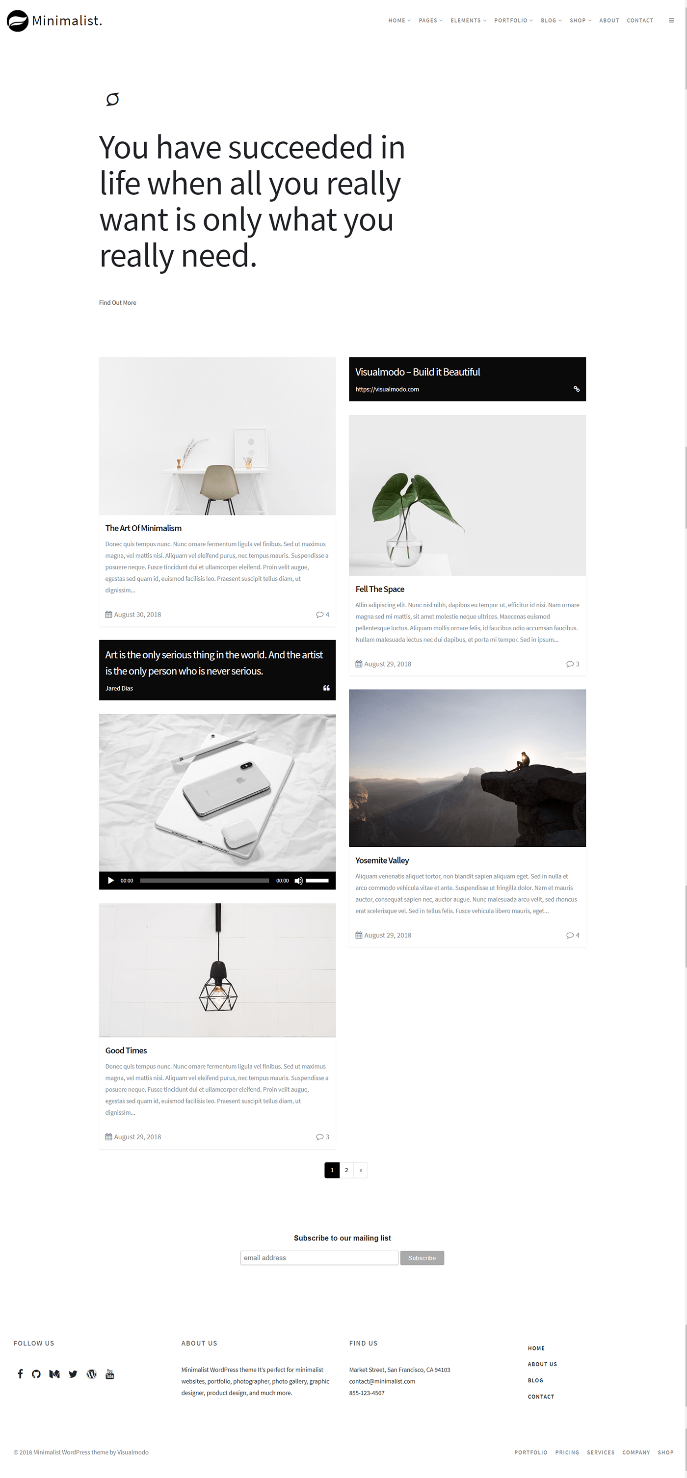 creative css HTML minimalist plugins portfolio site builder templates Theme wordpress