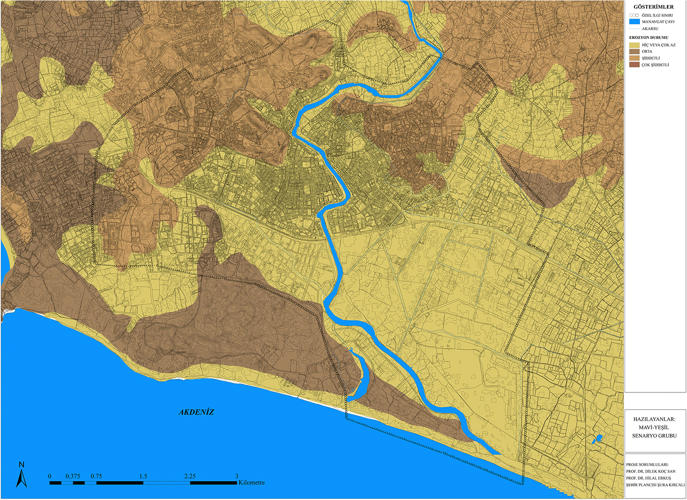 antalya manavgat architecture GIS ArcGIS erosion erosion analysis erosion condition urban planning