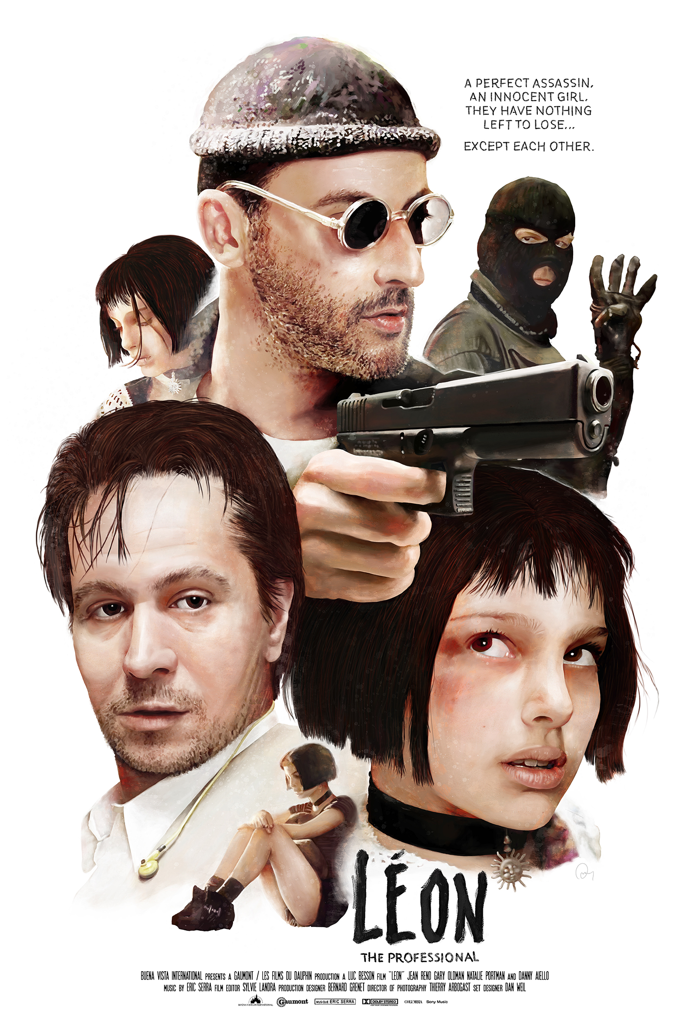 Poster illustration for The Professional, Leon by Luc Besson ft. Jean Reno and Natalie Portman.
