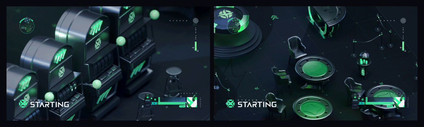 Overlay 3d animation design Isometric Gaming Twitch motion design stream logo broadcast