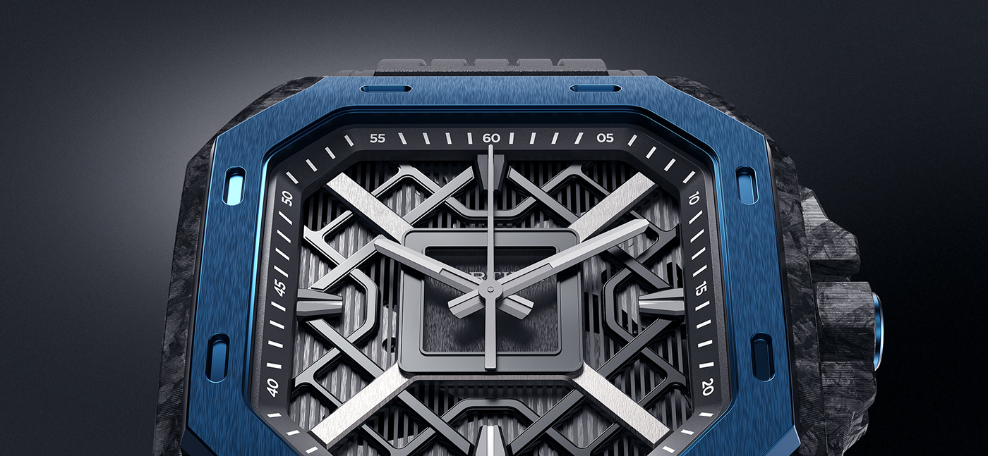 3D Cartier design details luxery design rendering santos watch CGI Render