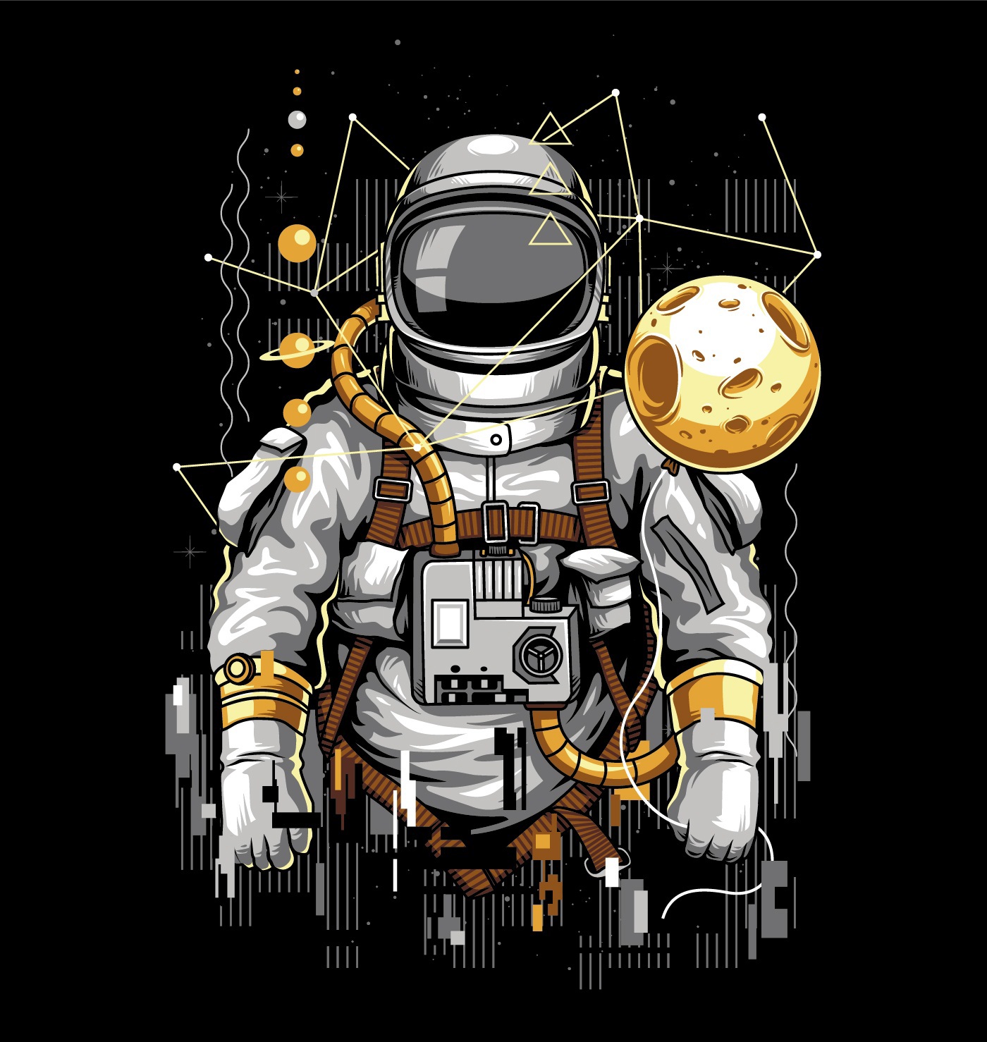 astronaut spaceman Planets moon cosmonaut outerspace nasa vector ILLUSTRATION  vectorart