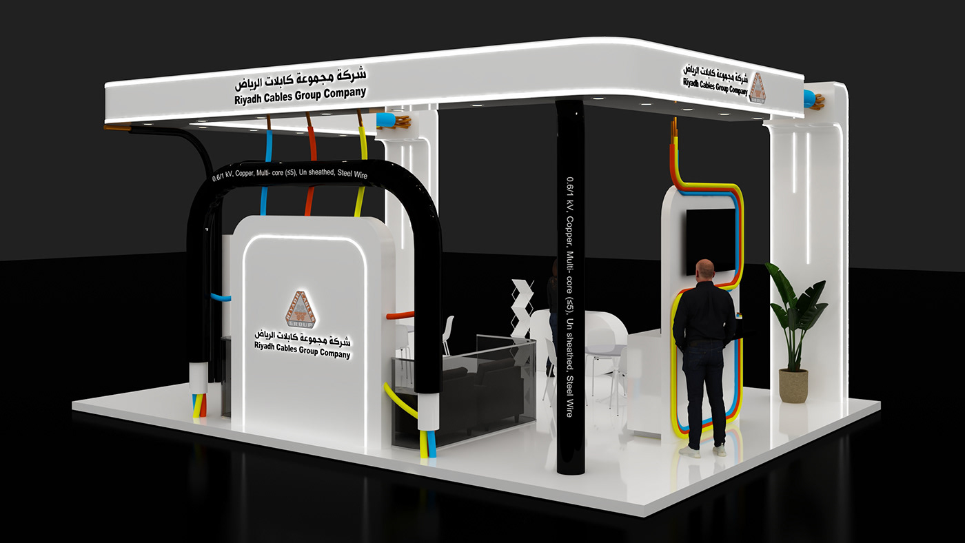 3ds max Exhibition  Stand Exhibition Design  booth exhibition stand booth design cables design Riyadh Cables group