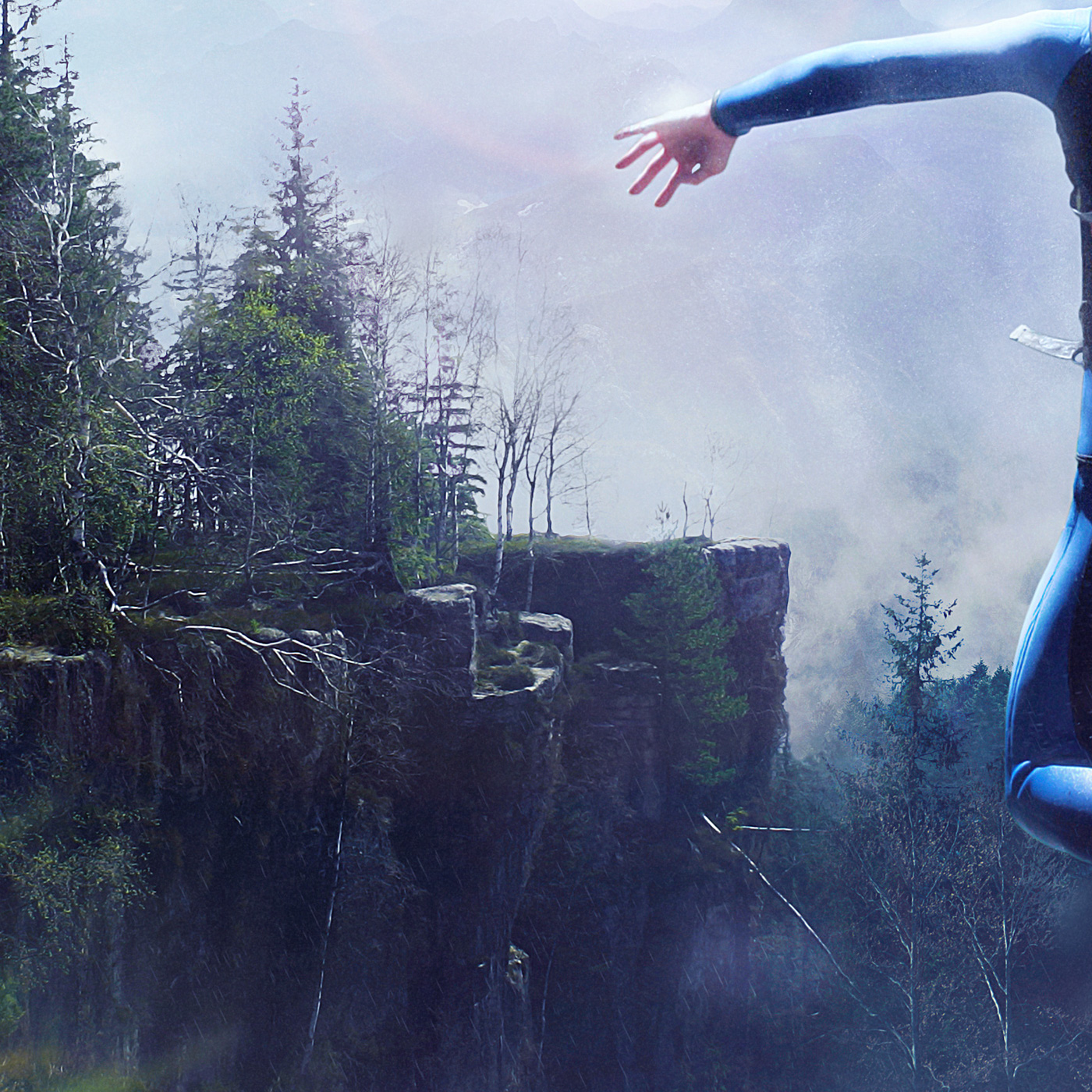 mountain canyon Canyoning air Matte Painting Landscape montagna Photo Manipulation  photoshop jump Ps25Under25