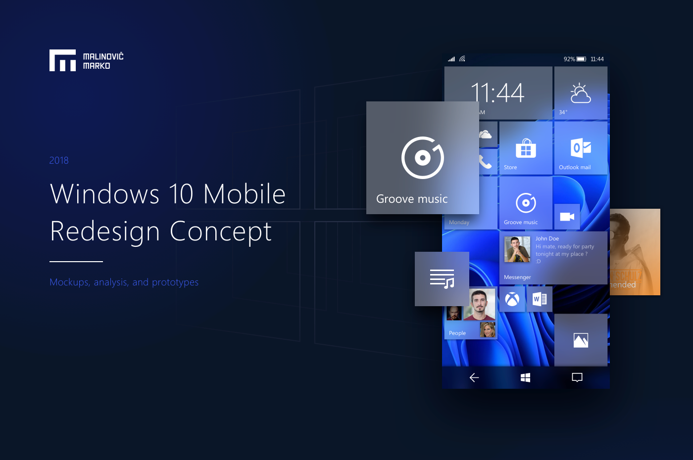 windows windows 10 redesign windows mobile UI ux Interface mobile phone windows phone
