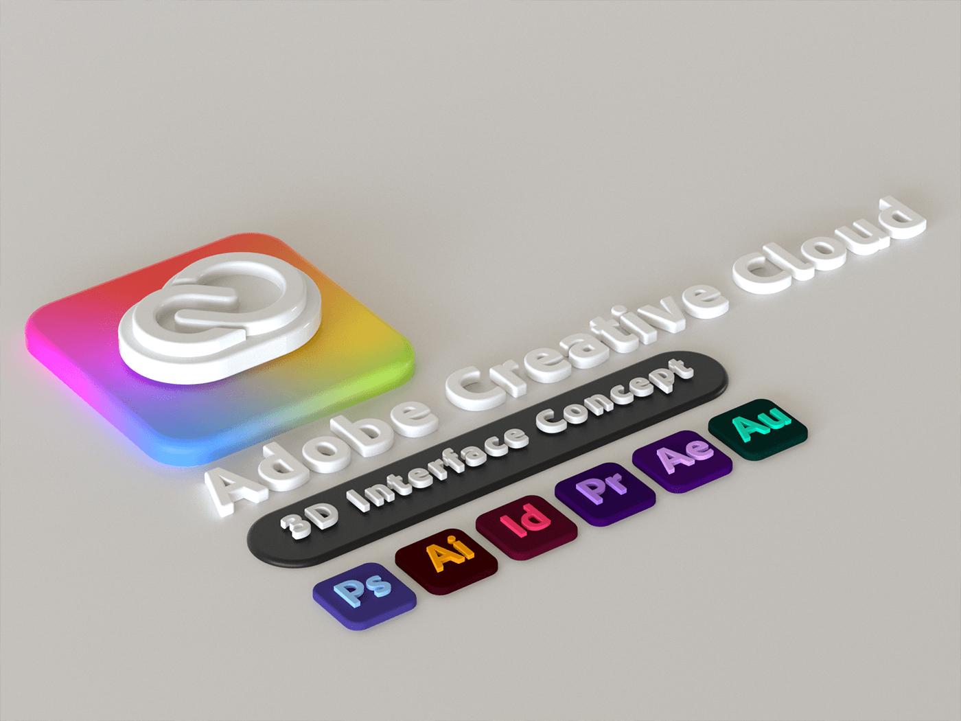 3D adobe c4d Creative Cloud Interface octane rendering UI ux
