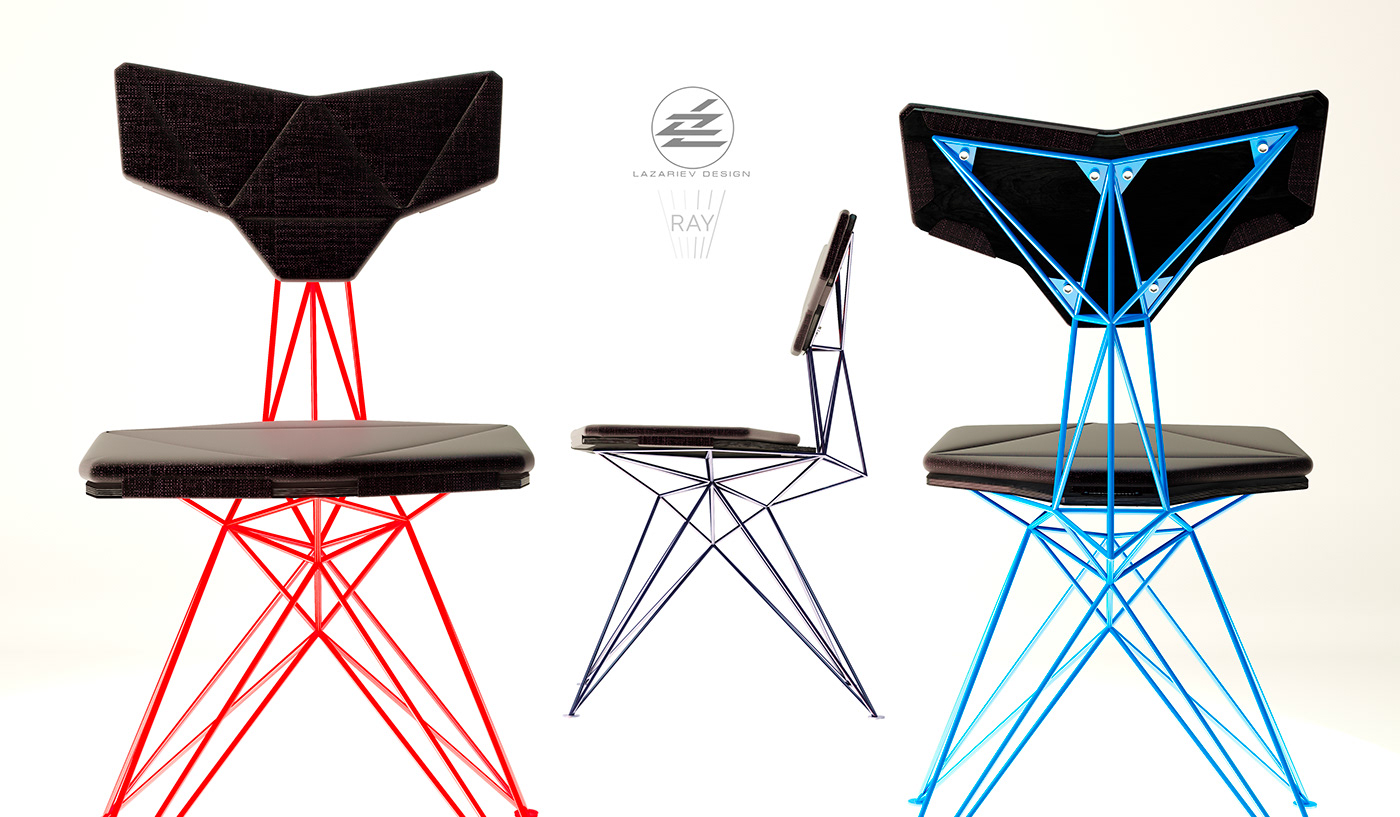metal chair Wire chair Lazariev design chair ray Minimalism Strucrure welded chair