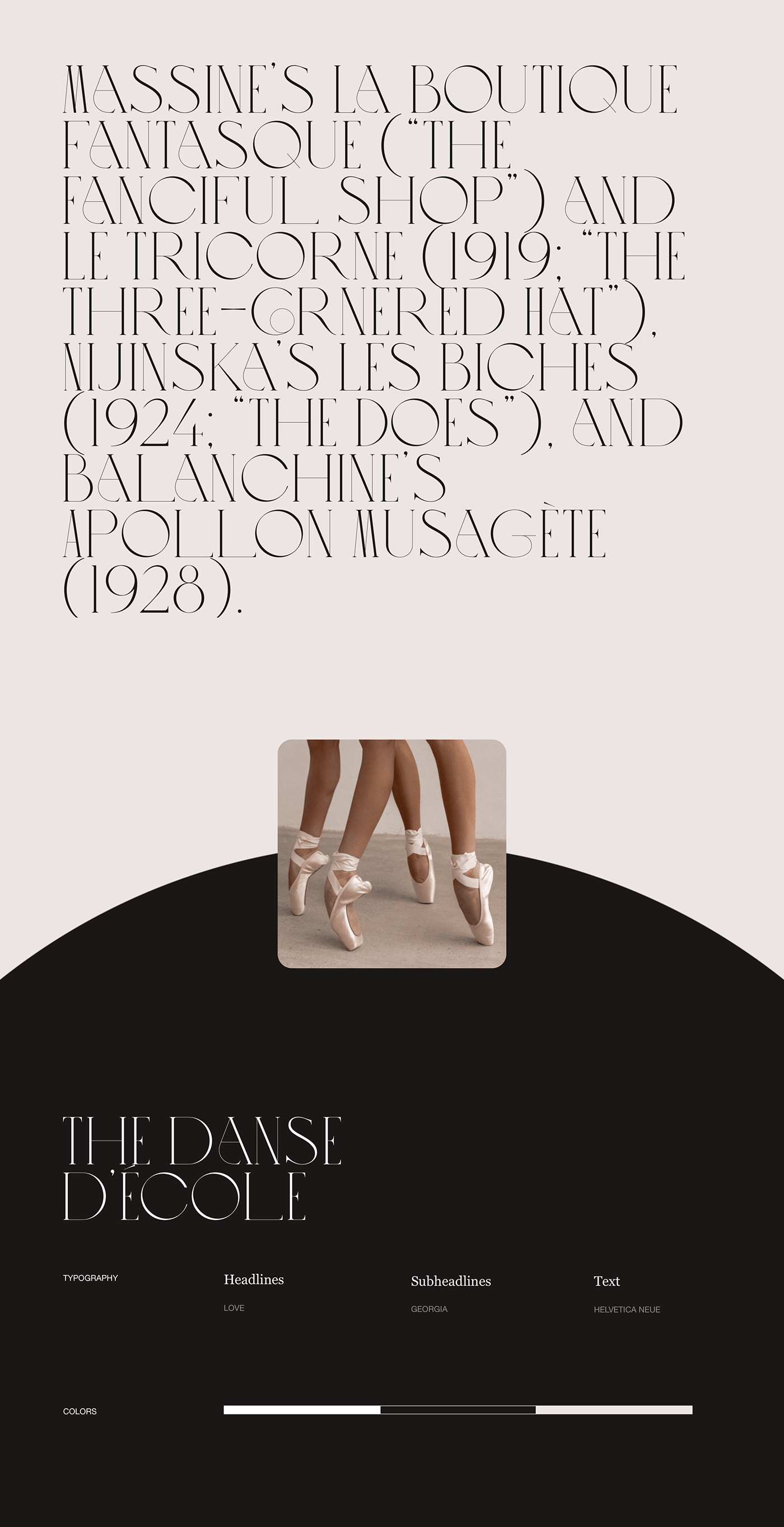 ballet branding  DANCE   editorial editorial design  Fashion  typography   Web Design  Whitespace