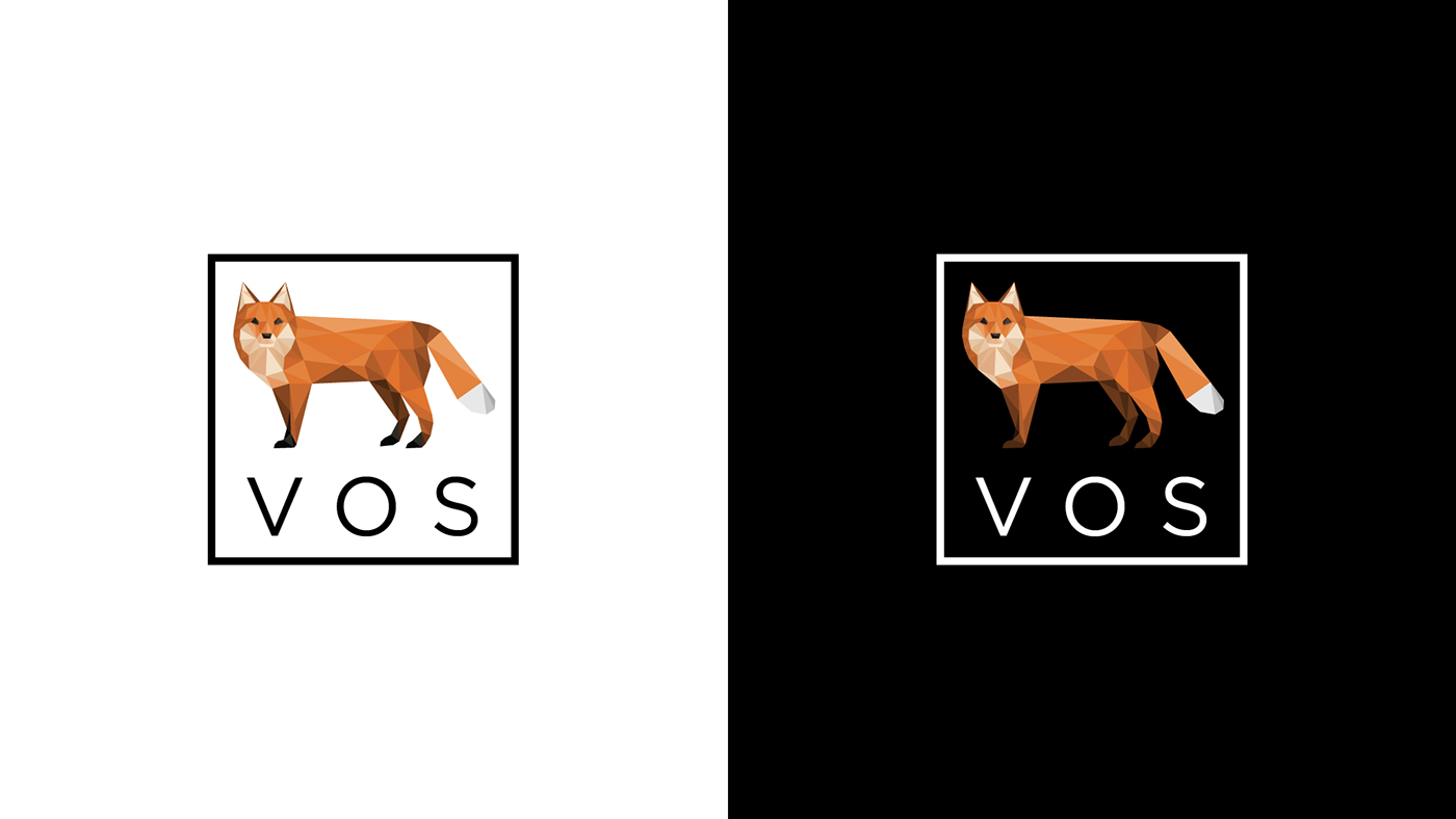 FOX Logo Design Low Poly ILLUSTRATION  modern Fashion  Gotham Font orange presentation integration