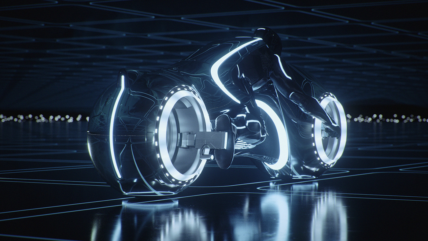 TRON: Legacy light cycle HUD UI details abstract Octane Render cinema 4d after effects