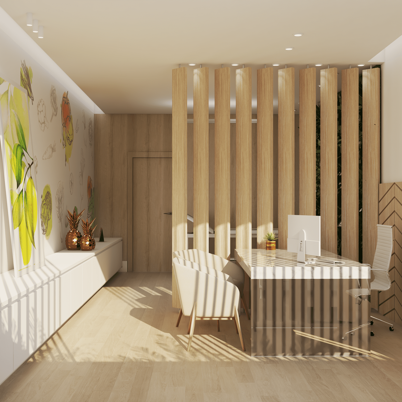design de interiores interior design  interiores comerciais Modelagem 3D projeto 3d projeto clinica Projeto Consultório
