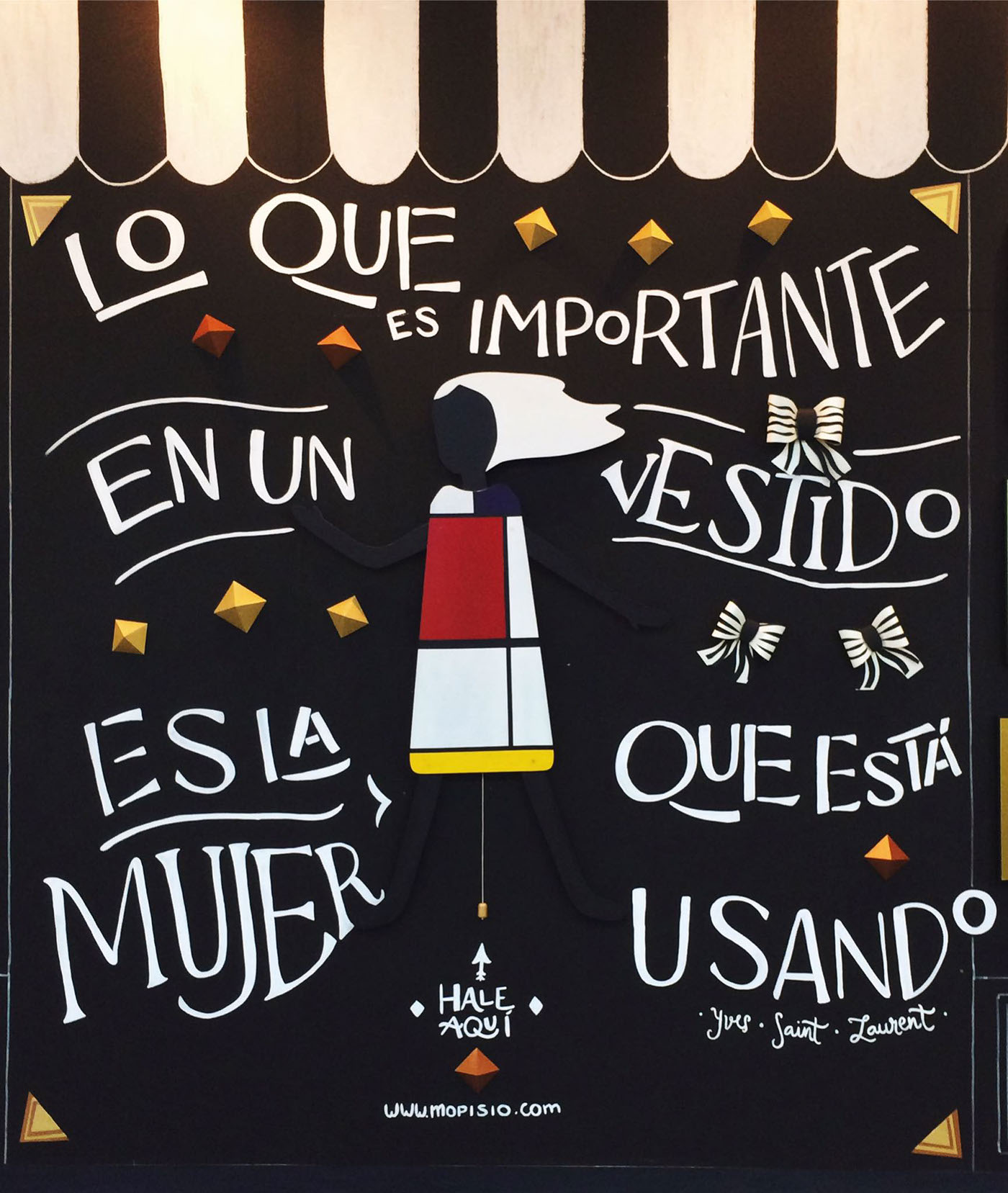 lettering quito instalation mall Fashion  ives saint laurent mondrian doll Playful