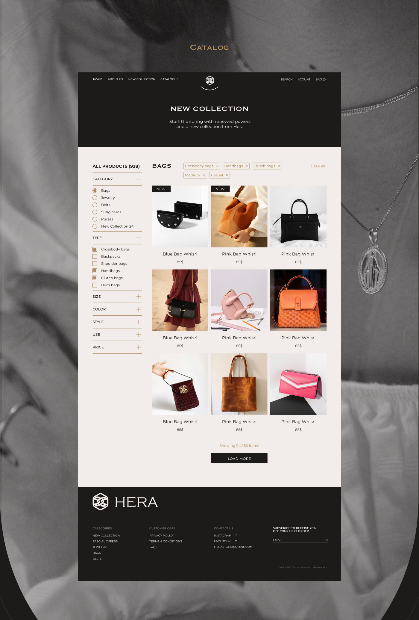 Website landing page Logotype identity branding  accessories веб-дизайн UI/UX Fashion  Web Design 