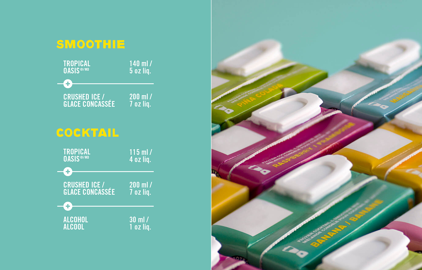 Packaging identity colors juice fruits oasis