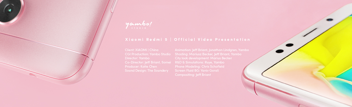 redmi xiaomi yambo yambo studio CGI 3D motion graphics  pink phone