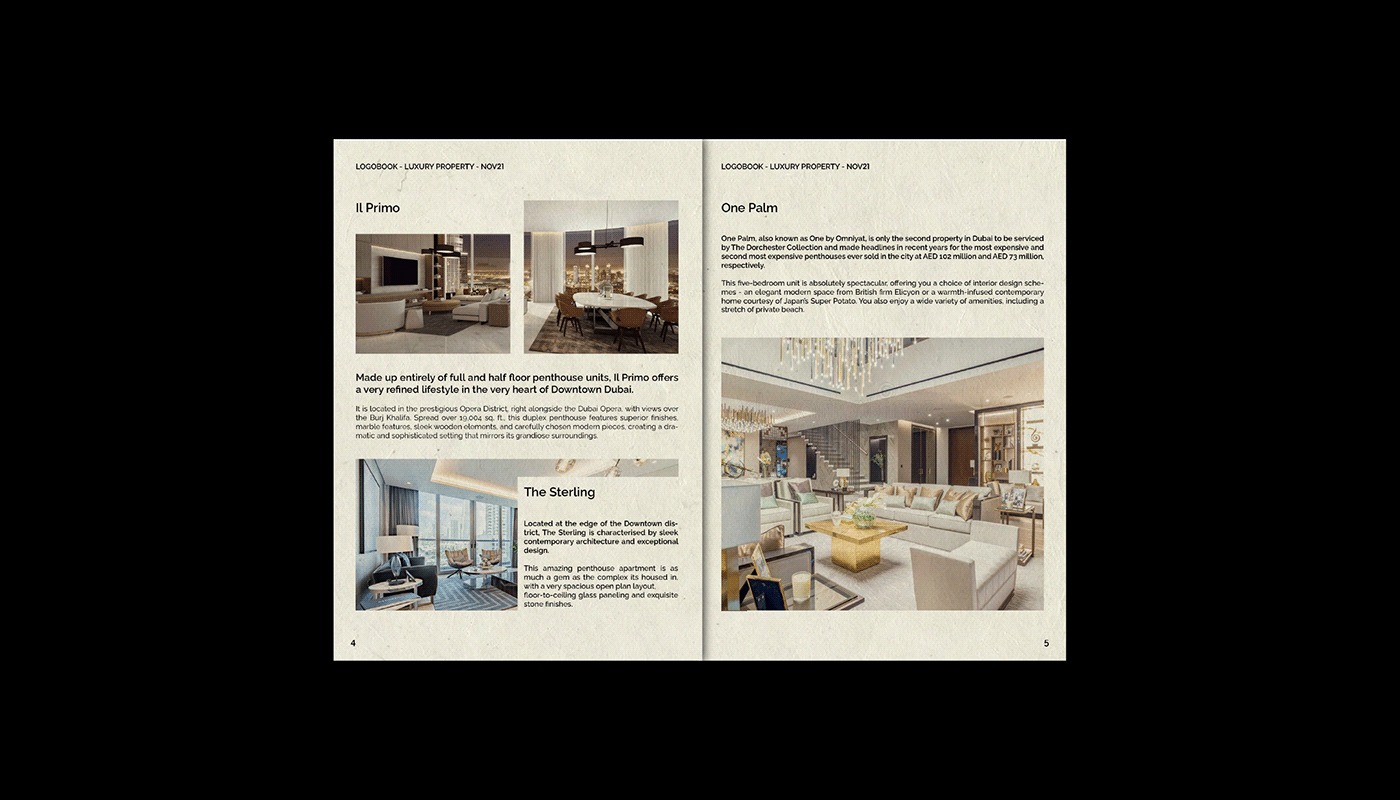 book brand brochure editorial Layout luxury magazine property real estate business