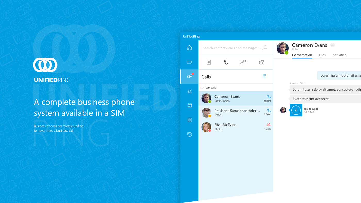 concept app UI ux wireframing CaseStudy Microsoft enterprise calls sharing