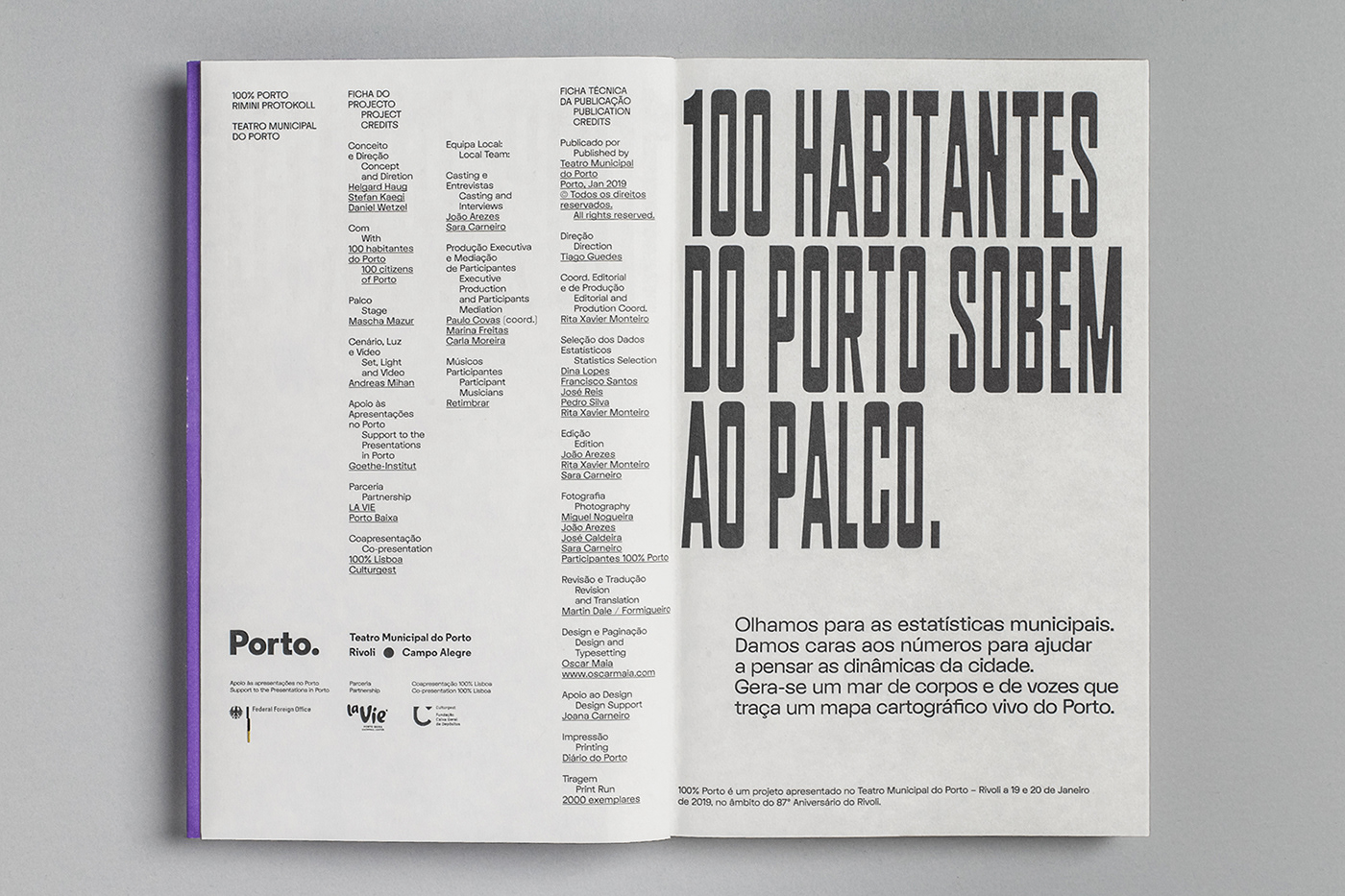 editorial design  graphic design  typography   book porto oscar maia print Rimini Protokoll teatro municipal porto