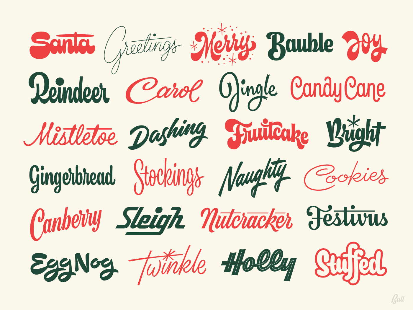 Christmas Display font Holiday lettering Logotype Script typography   wordmark xmas